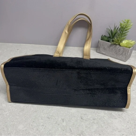 🦋 Jimmy CHOO Perfume Bag NWT Black Velvet Gold Glitter Designer Glam🦋 - Picture 6 of 14